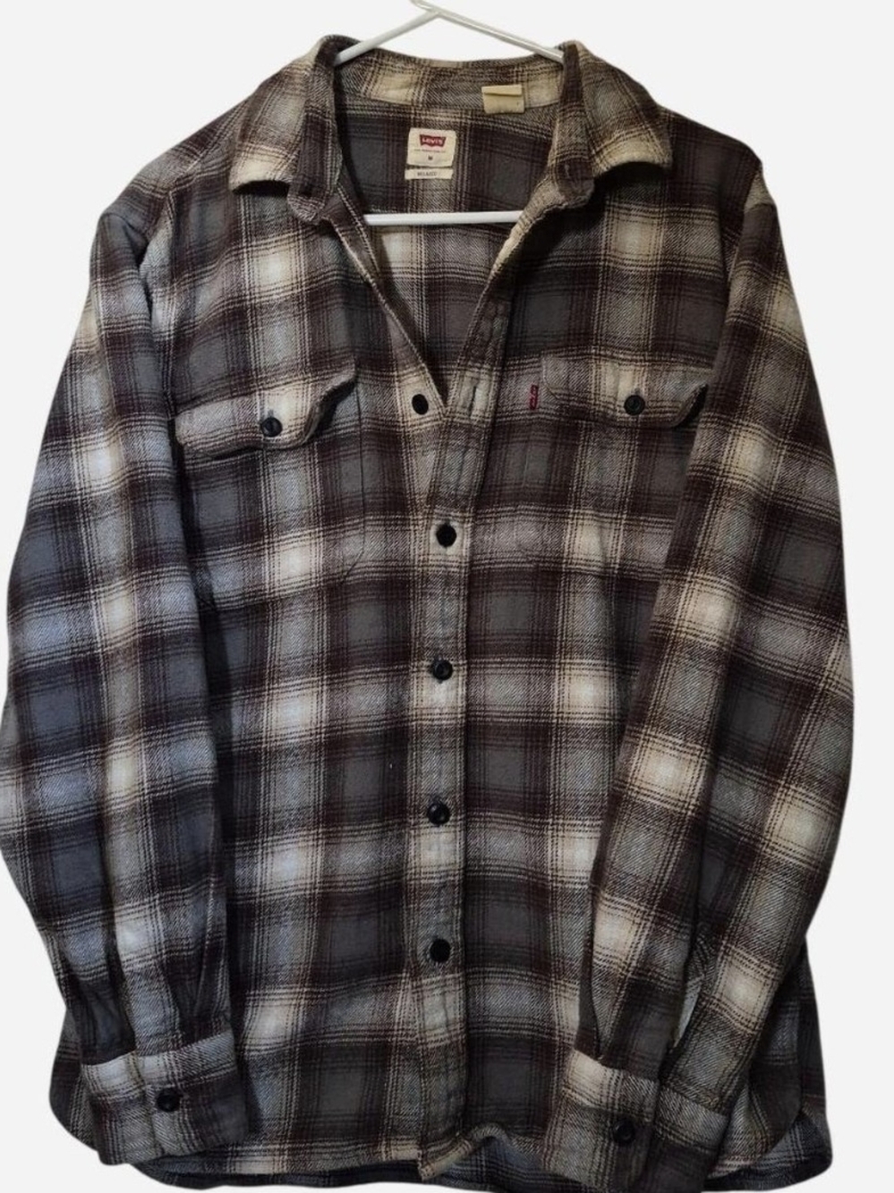 Levi's Brown and Cream Plaid Flannel Shirt